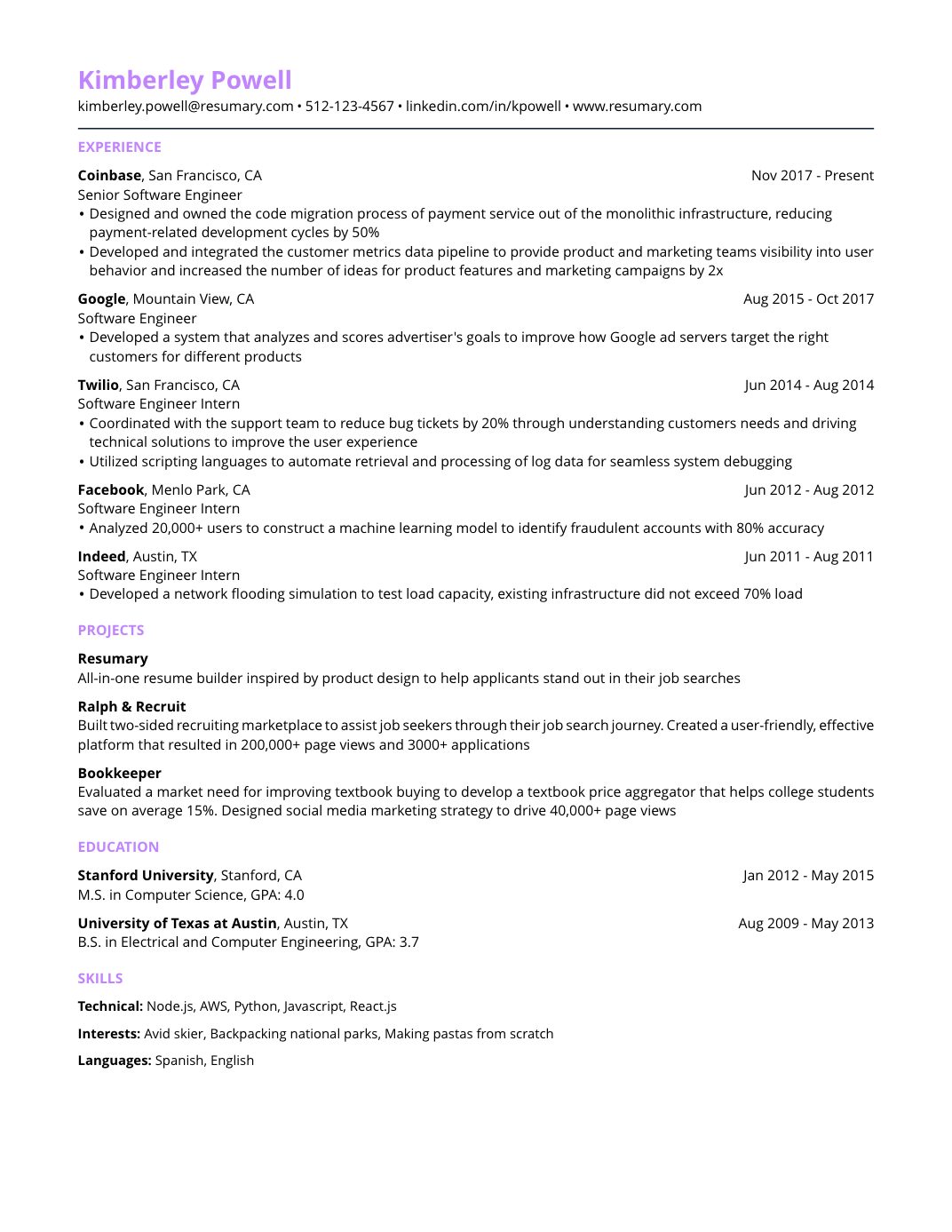 Resumary Free Online Resume Builder